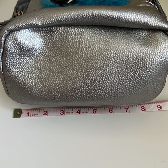 Olivia Miller Furface Silver Retro Inspired Mini Backpack - Picture 11 of 14